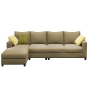 Rihan 6 Seater L Shape Sofa Set Living Room (Cream Fabric) Left Side Sofa