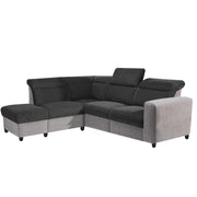 Nanzy 4 Seater L Shape Sofa Set for Living Room | Colour (Black Grey) Left Side