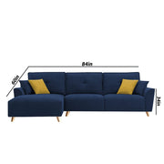 Antonio LHS 4 Seater L Shape Sofa Set for Living Room (Blue Premium Fabric)