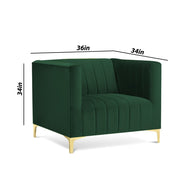 Canova 3+1 Seater Sofa Set for Living Room (Green) Premium Velvet Fabric Sofa