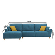 Antonio LHS 4 Seater L Shape Sofa Set for Living Room (Turquise Premium Fabric)