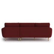 Lizel RHS 4 Seater L Shape Sofa Set for Living Room (Maroon Fabric) Premium Velvet Fabric Sofa