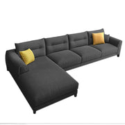 Hazer 6 Seater Sofa Set for Living Room (Black Fabric) Left Side Sofa