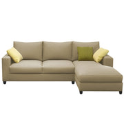 Rihan 4 Seater L Shape Sofa Set Living Room (Cream Fabric) Right Side Sofa