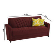 Francis 3 Seater Sofa Set for Living Room (Maroon) Fabric