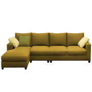 Rihan 6 Seater L Shape Sofa Set Living Room (Yellow Fabric) Left Side Sofa
