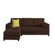Sthone LHS 6 Seater L Shape Sofa Set for Living Room (Brown Fabric)