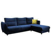 Stella RHS 4 Seater L Shape Sofa Set for Living Room (Blue) Premium Velvet Fabric Sofa