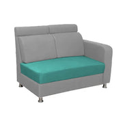 Emma RHS 6 Seater L Shape Sofa Set for Living Room (Turquise Grey Fabric)