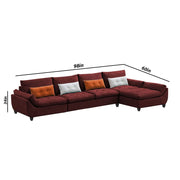 Abner 6 Seater L Shape Sofa for Living Room Color - Maroon | Right Side Sofa.