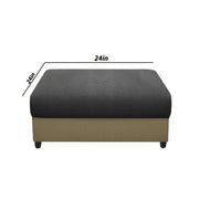 Rihan 4 Seater L Shape Sofa Set with Ottoman for Living Room (Cream Black Fabric) Left Side Sofa