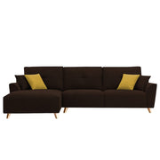 Antonio LHS 4 Seater L Shape Sofa Set for Living Room (Brown Premium Fabric)