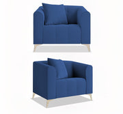 Eren 3+1+1 Seater Sofa Set for Living Room (Blue Colour Fabric) Premium Fabric Sofa Set for Living Room