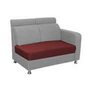 Emma RHS 6 Seater L Shape Sofa Set for Living Room (Maroon Grey Fabric)