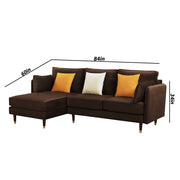 Croosen LHS 4 Seater L Shape Sofa Set for Living Room (Brown Colour) Premium Velvet Fabric