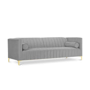 Canova 3+1 Seater Sofa Set for Living Room (Grey) Premium Velvet Fabric Sofa