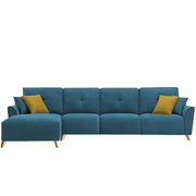 Antonio LHS 6 Seater L Shape Sofa Set for Living Room (Turquise Premium Fabric)