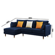 Croosen LHS 4 Seater L Shape Sofa Set for Living Room (Blue Colour) Premium Velvet Fabric