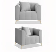 Casaliving Eren 3+1+1 Seater Sofa Set for Living Room (Black Colour Fabric) Premium Fabric Sofa Set for Living Room