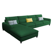 Francis 6 Seater Sofa Set for Living Room (Green Fabric) Left Side Sofa