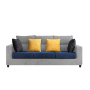 Hazer 3 Seater L Shape Sofa Set for Living Room (Blue Grey Fabric) Left Side