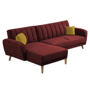 Rino LHS 4 Seater L Shape Sofa Set for Living Room (Maroon Fabric)