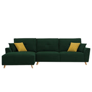 Antonio LHS 4 Seater L Shape Sofa Set for Living Room (Green Premium Fabric)
