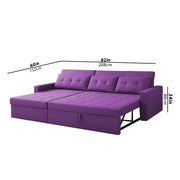 Casaliving Treshta 4 Seater LHS L - Shape Pull-Out Sofa Cum Bed with Storage Sofa for Living Room (Brown Fabric Color) Premium Fabric Sofa Set for Living Room Sofa Cum Bed