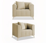 Eren 3+1+1 Seater Sofa Set for Living Room (Cream Colour Fabric) Premium Fabric Sofa Set for Living Room