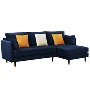 Croosen RHS 4 Seater L Shape Sofa Set for Living Room (Blue Colour) Premium Velvet Fabric