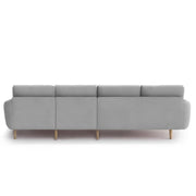 Lizel RHS 6 Seater L Shape Sofa Set with Center Table for Living Room (Maroon Grey Fabric) Premium Velvet Fabric Sofa