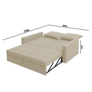 Casaliving Treshta 2 Seater Pull-Out Premium Fabric Sofa Cum Bed Sofa Set with Center Table for Living Room (Black Fabric Color) Premium Fabric Sofa Set for Living Room Sofa Cum Bed