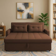 Treshta 2 Seater Pull-Out Premium Fabric Sofa Cum Bed Sofa Set for Living Room (Blue Fabric Color) Premium Fabric Sofa Set for Living Room