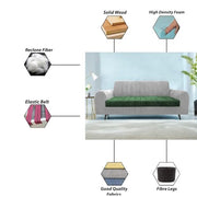 Brenti 3 Seater Sofa Set for Living Room (Cream Black Colour Fabric) Premium Fabric Sofa