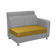 Emma RHS 6 Seater L Shape Sofa Set for Living Room (Yellow Grey Fabric)