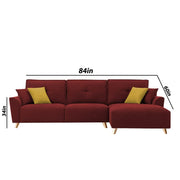 Antonio RHS 4 Seater L Shape Sofa Set for Living Room (Maroon Premium Fabric)