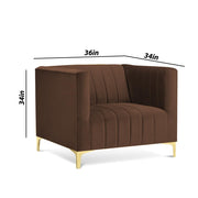 Canova 3+1 Seater Sofa Set for Living Room (Brown) Premium Velvet Fabric Sofa