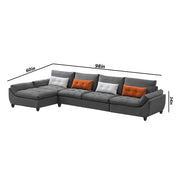 Abner 6 Seater L Shape Sofa for Living Room Color - Grey | Left Side Sofa.