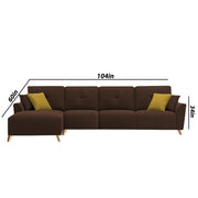 Antonio LHS 6 Seater L Shape Sofa Set for Living Room (Brown Premium Fabric)
