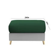 Lizel LHS 4 Seater L Shape Sofa Set with Center Table for Living Room (Green Grey Fabric) Premium Velvet Fabric Sofa