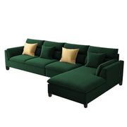 Delton RHS 6 Seater L Shape Sofa Set for Living Room (Green) Premium Fabric