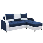 Severny 4 Seater L Shape Sofa Set for Living Room (Blue Grey Fabric) Right Side