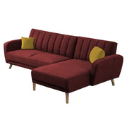 Rino RHS 4 Seater L Shape Sofa Set for Living Room (Maroon Fabric)