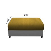 Rihan 4 Seater L Shape Sofa Set with Ottoman for Living Room (Yellow Grey Fabric) Left Side Sofa