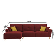 Antonio LHS 4 Seater L Shape Sofa Set for Living Room (Maroon Premium Fabric)
