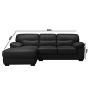 Raster RHS 4 Seater L Shape Sofa Set for Living Room (Black) Premium Leathertte Fabric Sofa