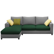 Rihan 4 Seater L Shape Sofa Set Living Room (Green Grey Fabric) Left Side Sofa