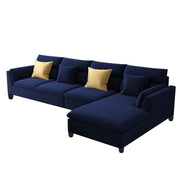 Delton RHS 6 Seater L Shape Sofa Set for Living Room (Blue) Premium Fabric Sofa Set
