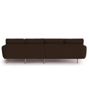 Lizel RHS 6 Seater L Shape Sofa Set with Center Table for Living Room (Brown Fabric) Premium Velvet Fabric Sofa