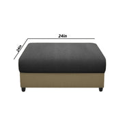 Rihan 4 Seater L Shape Sofa Set with Ottoman for Living Room (Cream Black Fabric) Right Side Sofa